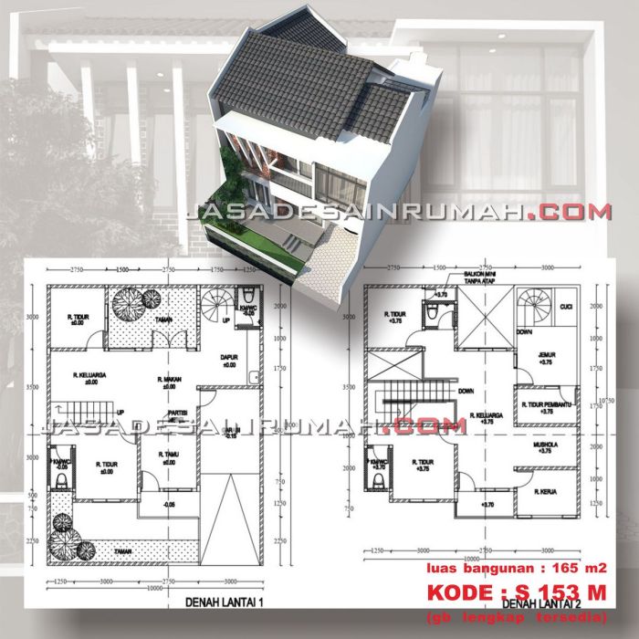 Desain rumah ukuran 10x10 2 lantai